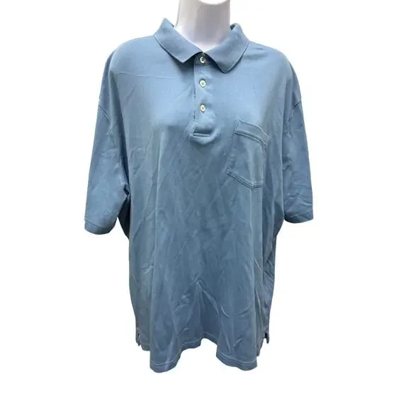 Lot 3 Lands' End Traditional 2xLT TALL Polo Shirts  Red Green Long Short Sleeve - Picture 2 of 12